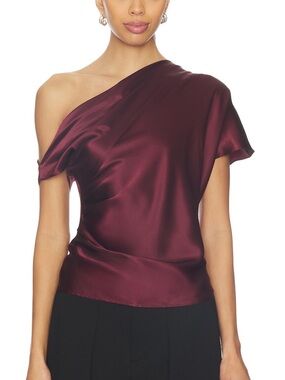 Enza Costa Salk Satin Drape Top